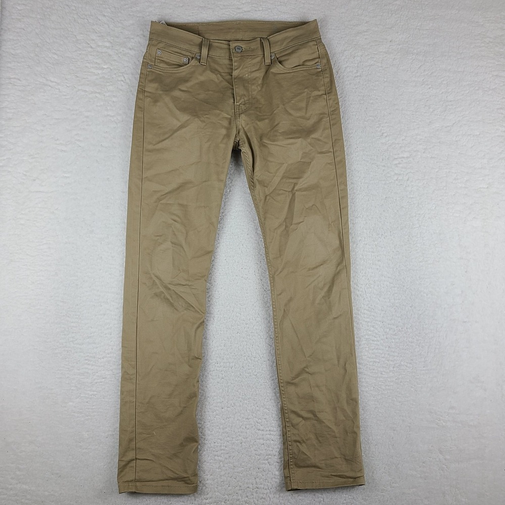 Levi's 511 Pants Mens 30x32 Beige‎ Tan Brown Slim Fit Waterless Khaki Chino *